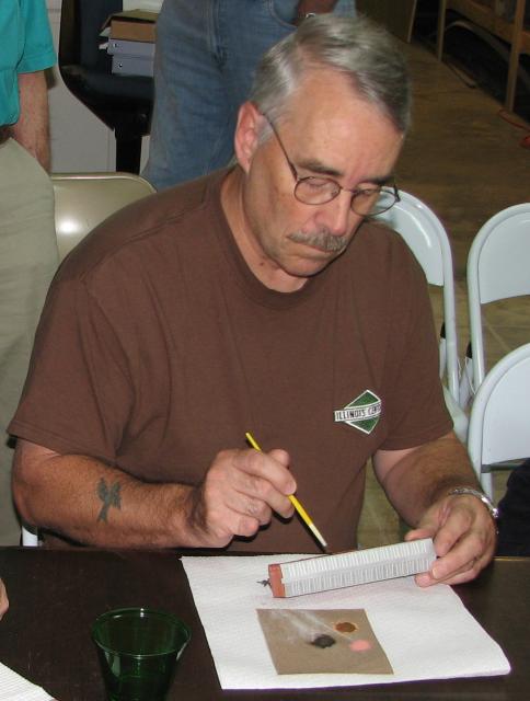 Chip Mullen weathering a freight car